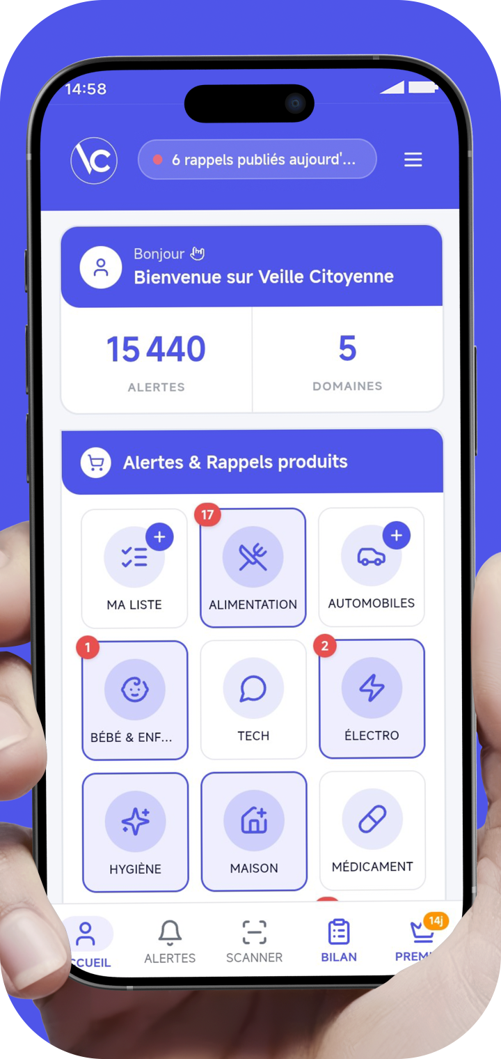 Capture de l'application Veille Citoyenne